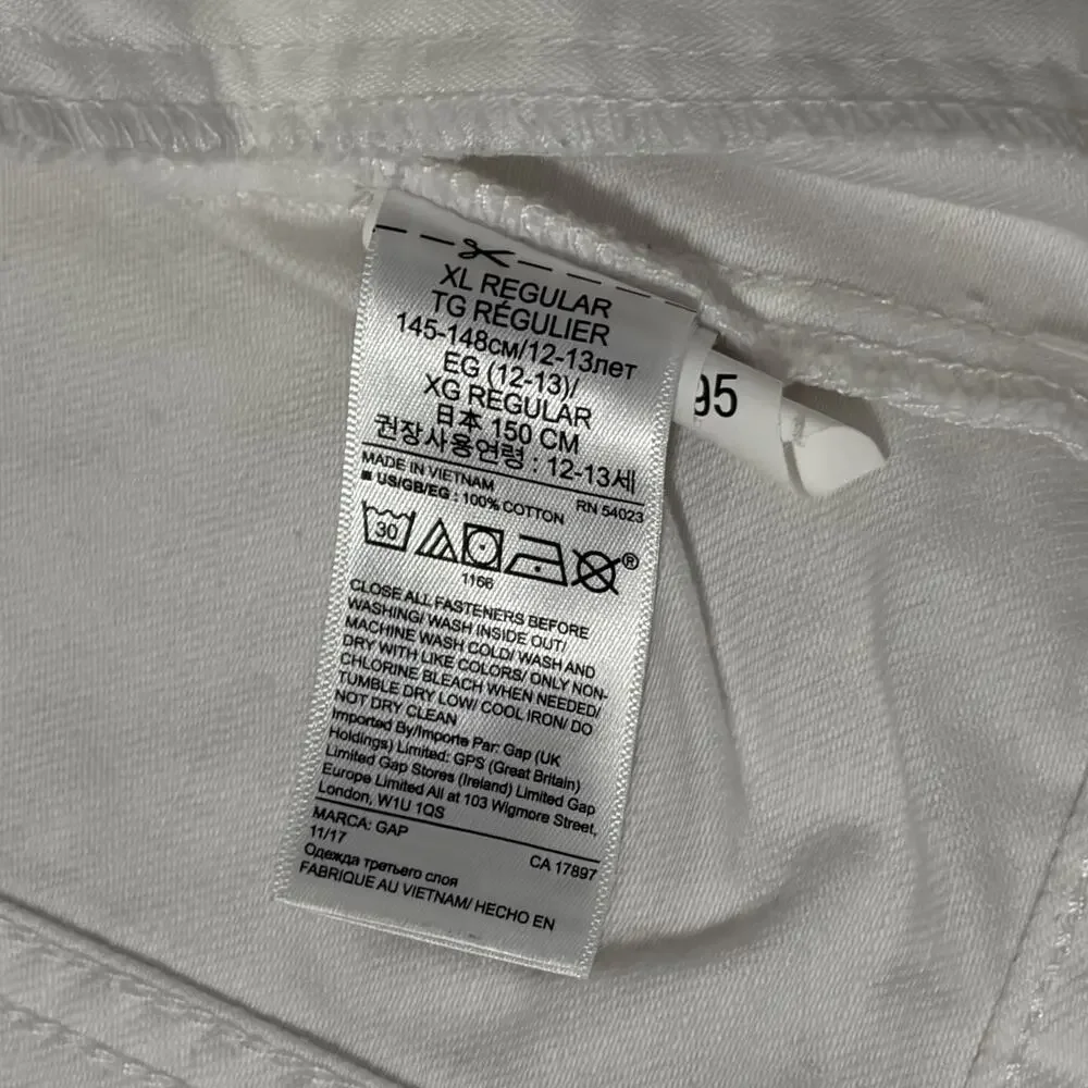 Gap Girl’s White Jean Jacket Size XL